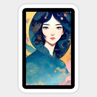 girl in Asian style Sticker